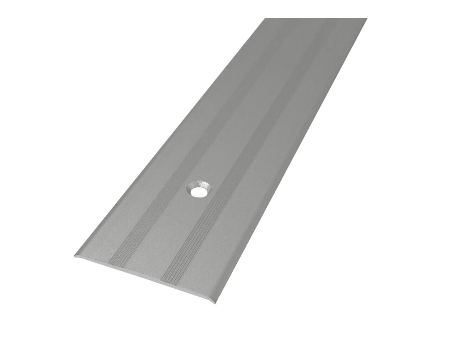 35mm Threshold Carpet Cover Strip Door Plate Anodised-Aluminium Grooved Floor Bar Trim Drilled IP08 35mm x 0.93M (3.05FT) TMW Profiles (Silver)