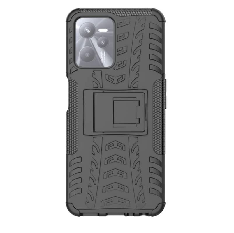 S-Hardline Shockproof Rugged Armor Hybrid Kickstand Back Cover for Realme Narzo 50A Prime Buffed Corners to Protect from Shocks and dents