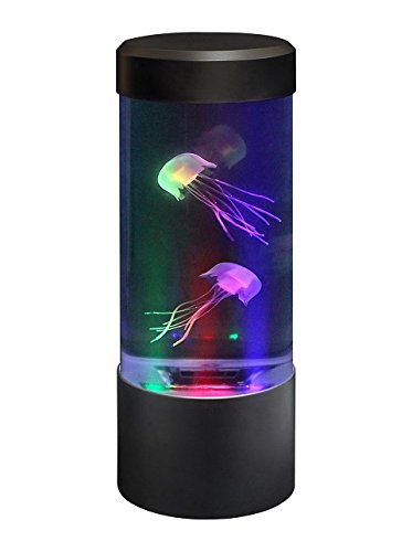 PLAYLEARNMini Jellyfish Lamp with 5 Color Settings – Round Desktop Aquarium Mood Lamp - Battery Powered