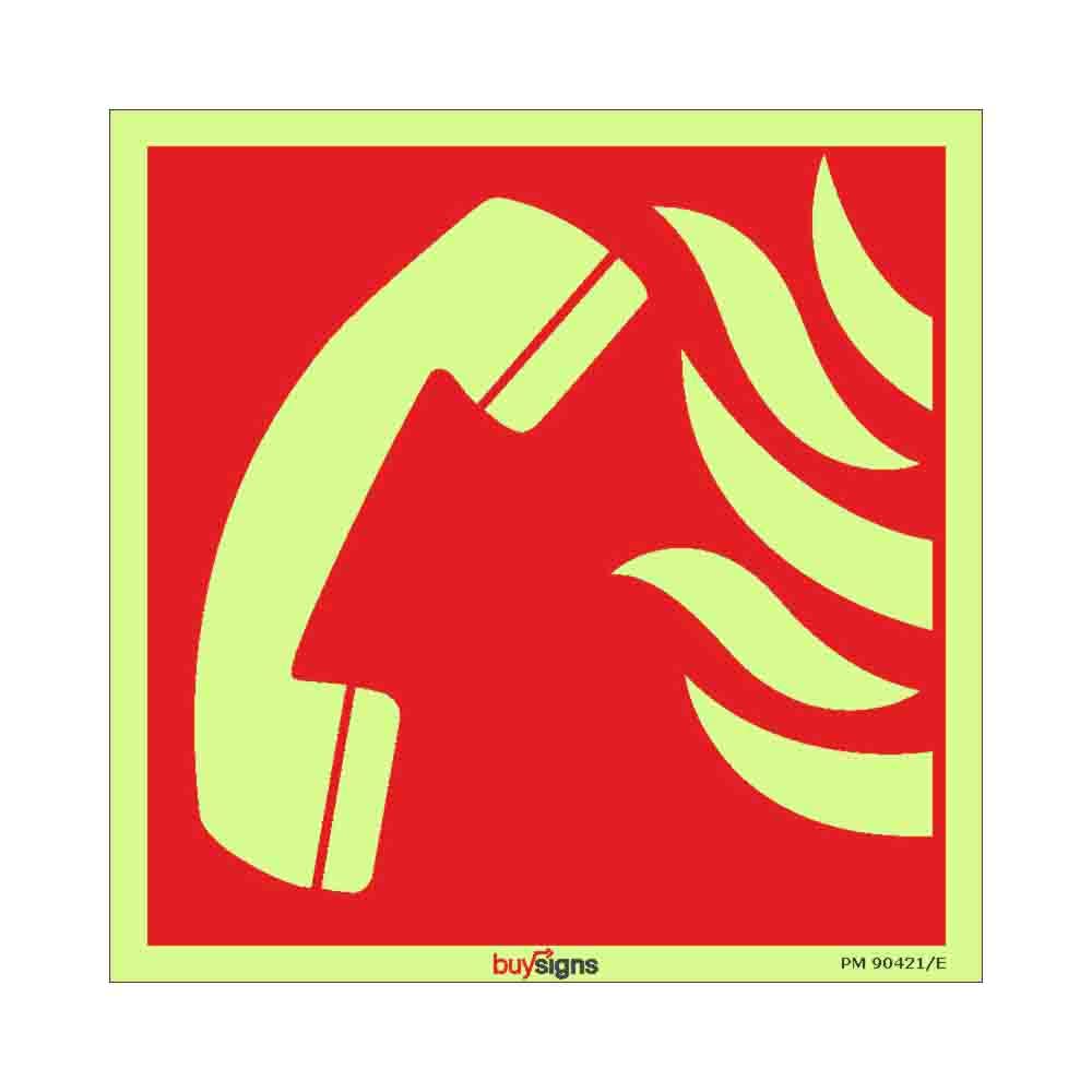 Buysigns.in - Fire Phone Autoglow Sign in English - Glow in Dark Micro Laminated Autoglow Vinyl Sticker - (Square, 12 Inch X 12 Inch, Multicolor)