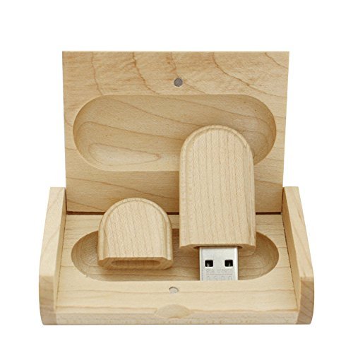 Yaxiny USB 2.0 Flash drive with Maple Wood Memory Stick and Wooden Box 64GB