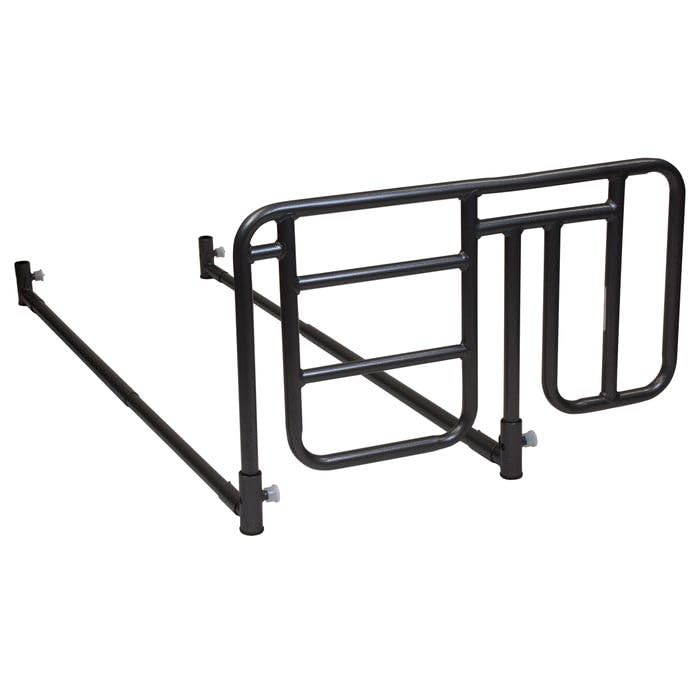 Dynarex10466 Homecare Half-Length Bed Rail with Cross Bar Mount, Black, 16.6" Height, 25.98" Length, 36.8" Width