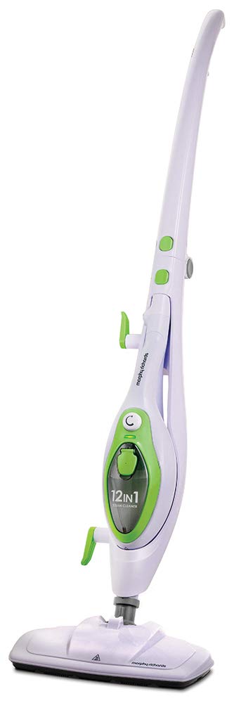 Morphy Richards 720512 12-in-1 Steam Cleaner, Kills 99.9 Percent of Bacteria Around the Home, White/Green, 380 ml