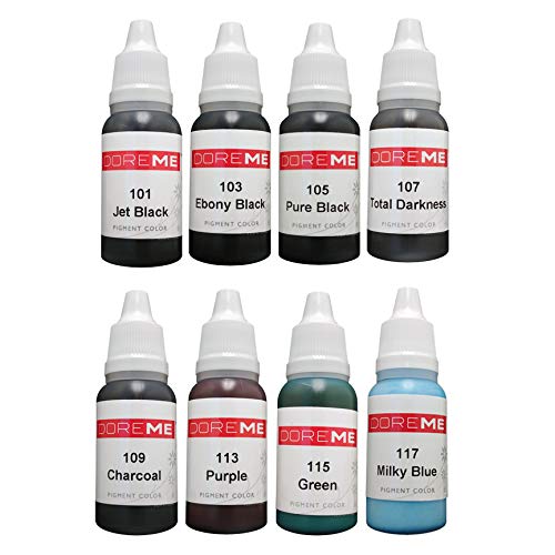 Permanent Makeup Pigment Set Kit Ink Color Cosmetic Micropigmentation Sets (Black)