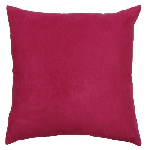 DreamHome - Solid Faux Suede Decorative Pillow Cover/Sham, 24" x 24" - Pink