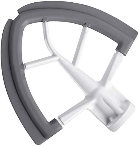 Flex Edge Beater for KitchenAid Tilt-Head Stand Mixer, 4.5-5 Quart Flat Beater Paddle with Flexible Silicone Edges Bowl Scraper, White