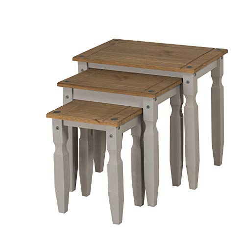 Mercers Furniture Trade Corona Grey Wax Piccolo Nest of Tables