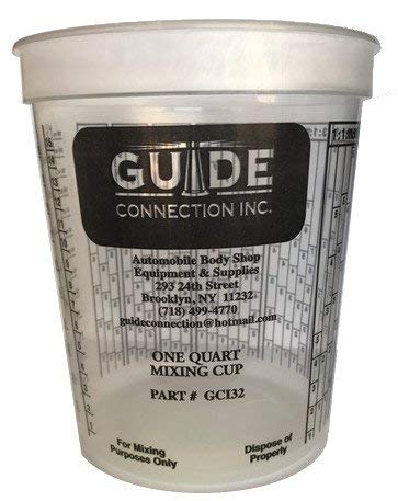 quart mixing cup lids - GUIDE Paint Mix Cups 32 Ounce (1 Quart) - Calibrated Mixing Ratios on Side of Cup (25 pc)