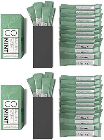 GO Travel Size Mouthwash Packets – Individual Mini Mouthwash for Fresh Breath - TSA Compliant - Smart Packet Design to reduce travel bottle waste - Liquid Mint Flavored Portable Travel Mouthwash Bulk