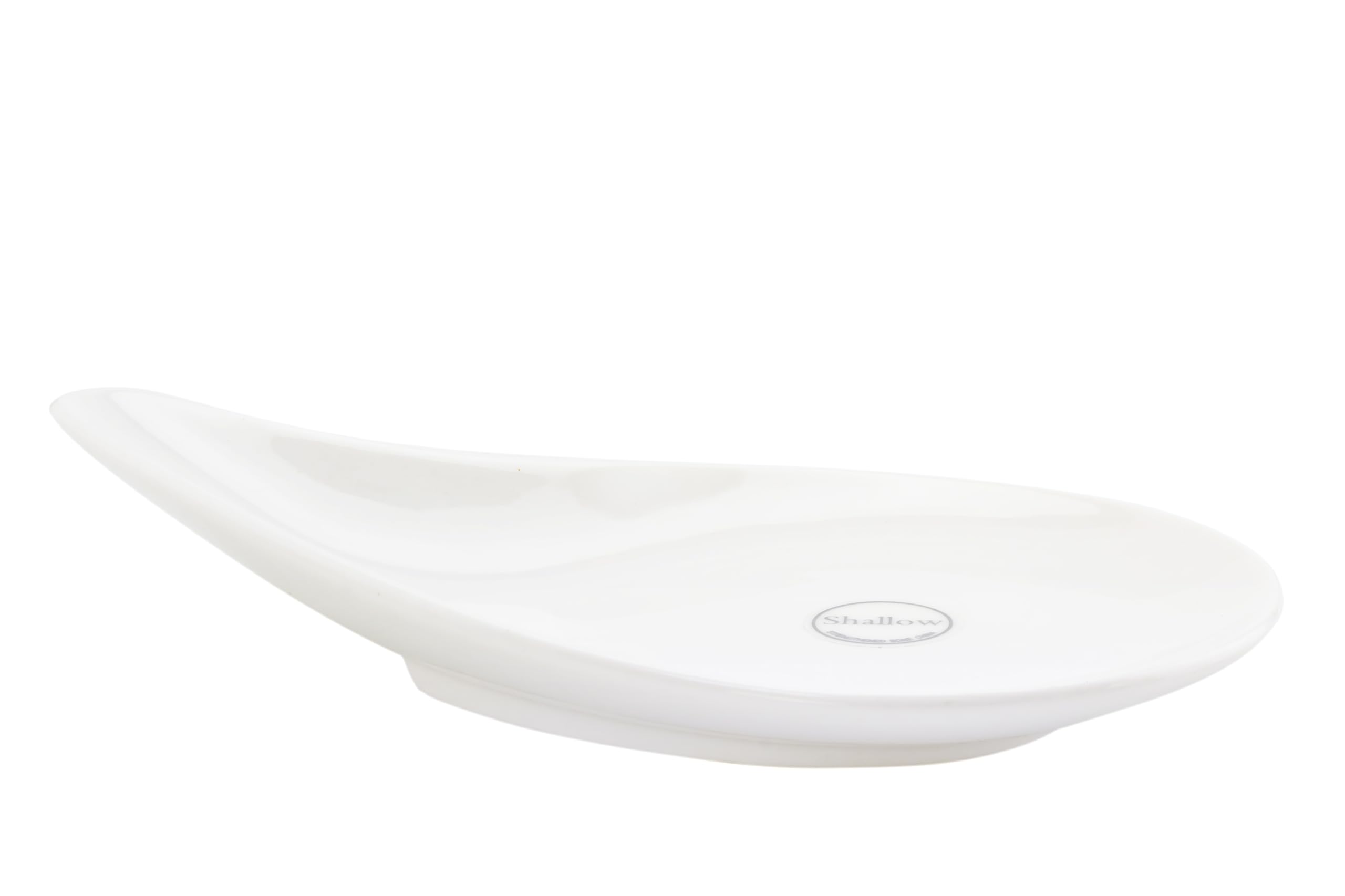 Shallow Bone China Porcelain Ceramic Serving Bowl - 9x4.3cm, White