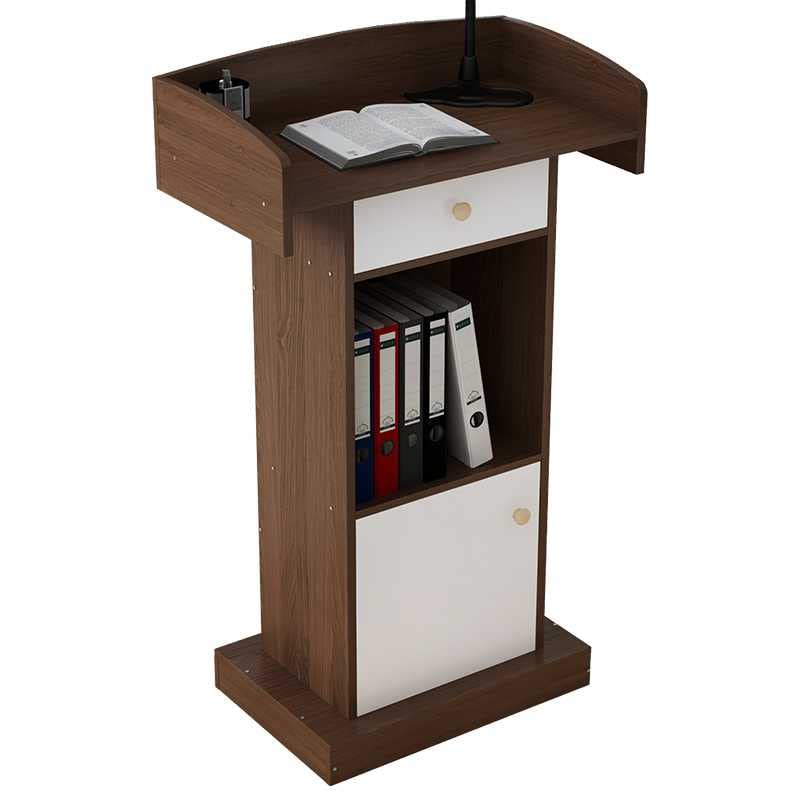 Wood Podium, Pulpits for Churches with Spacious Drawer, Reception Restaurant Podium for Hotels, Seminars, Weddings, and Classrooms