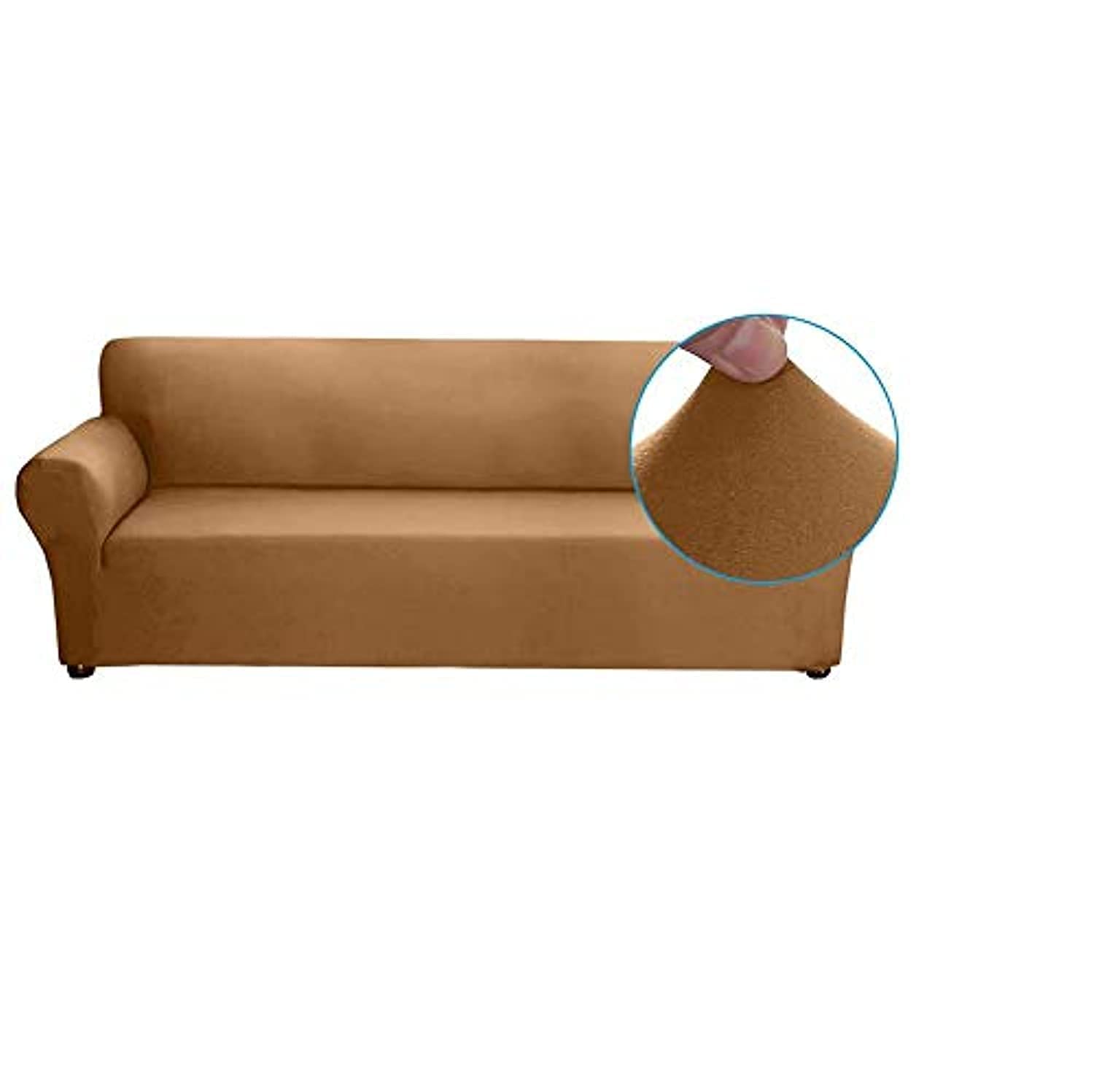 DocoolerStretch Sofa Slipcover for 3 Seater, Camel