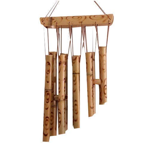 KARTIK 8 Tubes Double Antique Nature Bamboo Feng Shui Indoor Outdoor Wind Chime (25 X 8) On