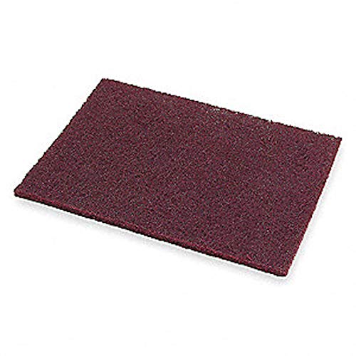 Scotch-Brite(TM) General Purpose Hand Pad 7447B, Aluminum Oxide, 9" Length x 6" Width, Maroon (Pack of 60)