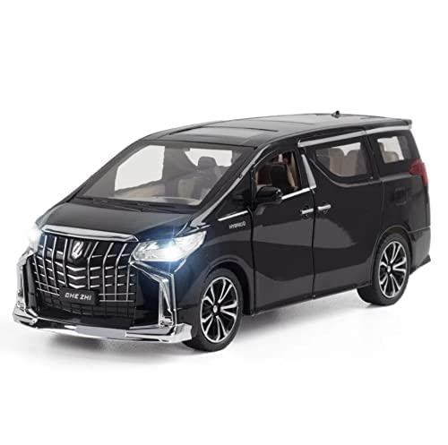 CLUBX Alphard Diecast Metal Pullback Toy Car With Openable Doors Light, Music Boys Gifts Toys For Kids (Alphard Diecast),Black