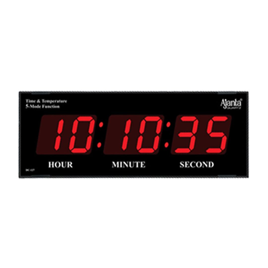 Ajanta Quartz Digital Wall Clock for Home and Office(Red, Plastic, 36W x 14H Centimeters)