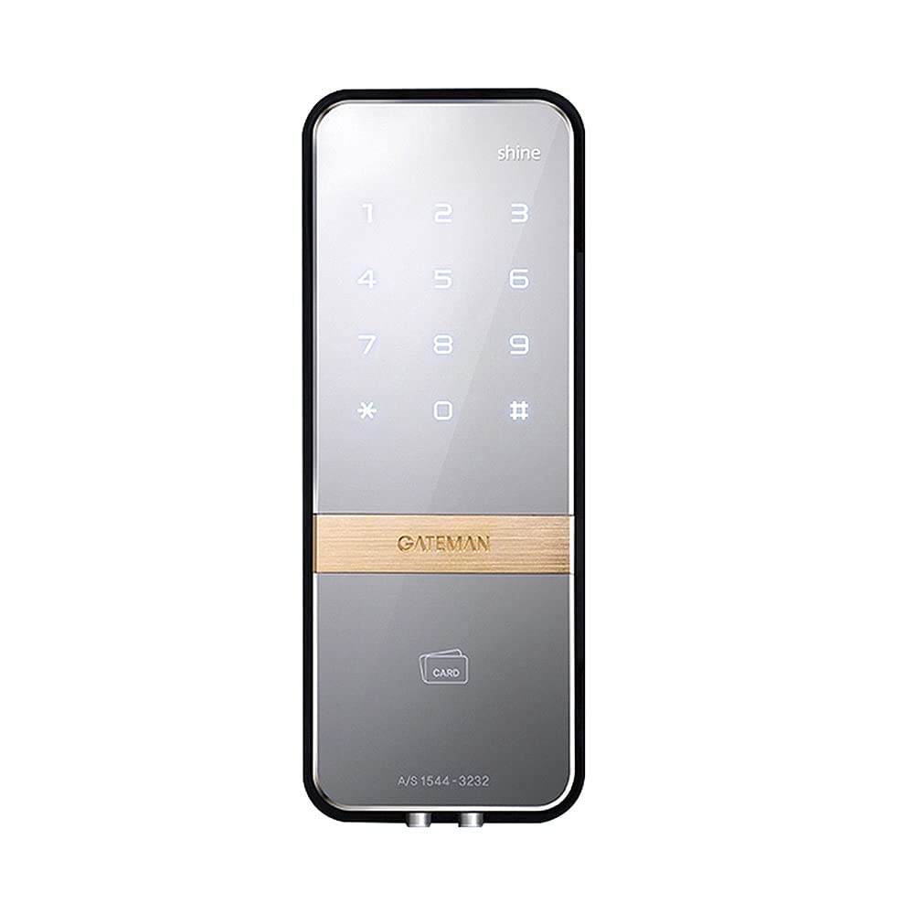 Gateman Shine Digital Glass Lock Without Strike Holder - Magic Mirror Keypad, Master Mode, Forced Lock, Low Battery Alarm, Emergency Power Supply