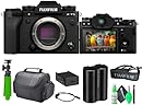 Fujifilm X-T5 Mirrorless Digital Camera Body Bundle with Greens Lens Cleaning Kit + 12 Inch Flexible Vlogging Tripod + Travel Camara Bag (Black)