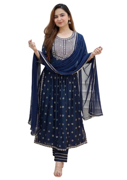 panihari collection centrePanihari Collection Center Blue Bandhani Suit WD Heavy Yoke Straight Kurta Set for Women with WD Heavy Yoke and Heavy Sequins New Year Dress Classy Look (Pink)