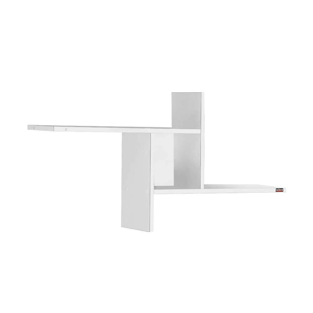 Adore FurnitureMulti-Purpose Decorative Wall Shelf, 100 Width x 50 Height x 18 cm Depth, Lacquer White