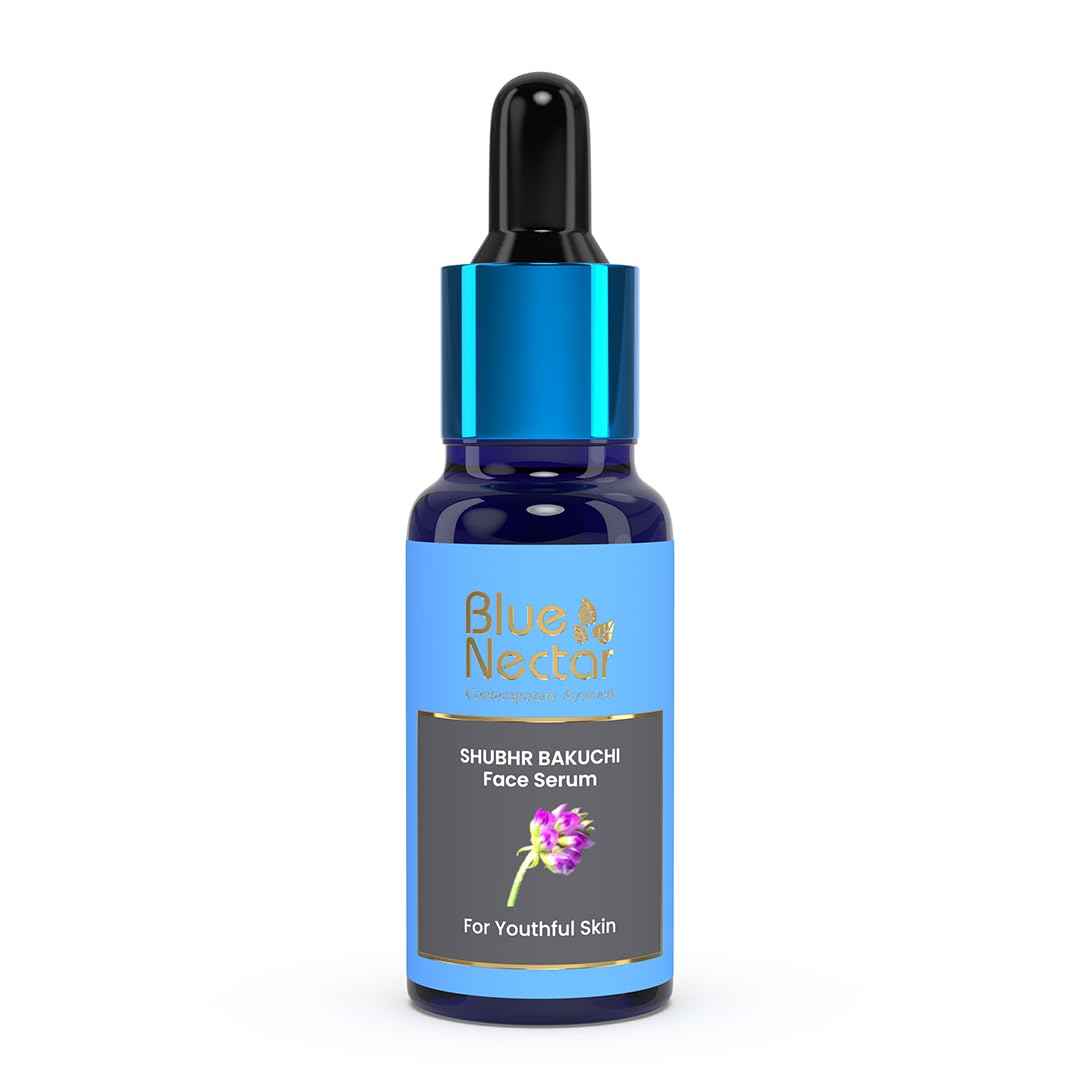 Blue Nectar Bakuchi Anti Aging Serum for Fine Lines, Wrinkles & Dark Circles | Plant Based Alternate to Retinol Serum for Face | Oil Free Moisturizer Face Serum for Women & Men (30 ml)