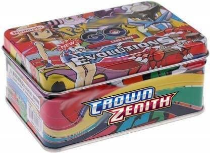 Poke Trading Cards Game for Kids Poke Cards Booster Pack TIN Box