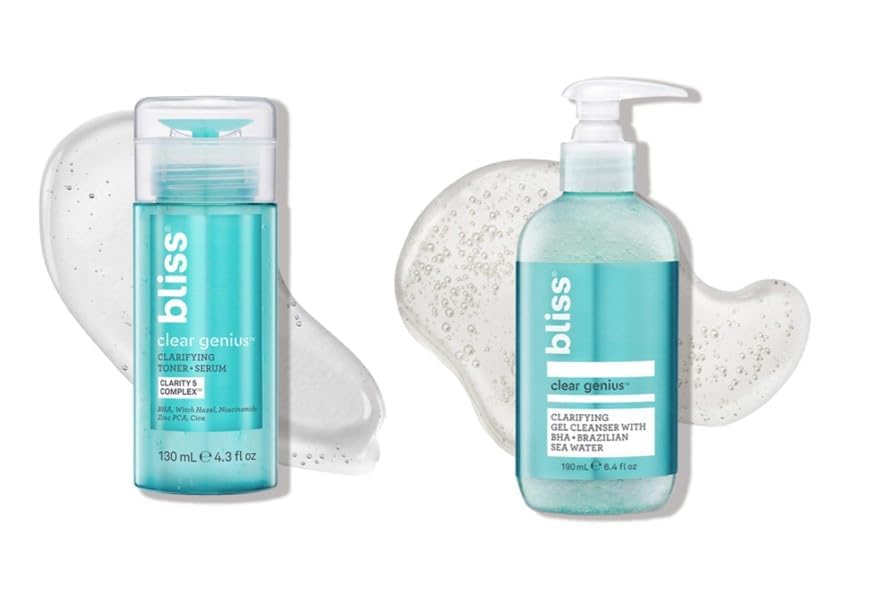 BlissDaily Acne Routine Kit (2pc Set) Cleanse and Tone for Acne, Pores