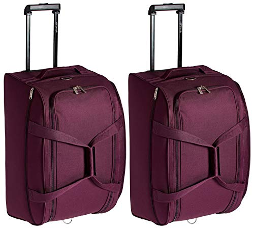 PRONTO Pronto Miami Polyester 55 cms Dark Purple Travel Duffle + Pronto Miami Polyester 65 cms Dark Purple Travel Duffle (6572-Dark Purple + 6573-Dark Purple)