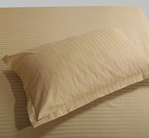 DIVINE OVERSEAS Cotton 220 Thread Count Tc Pillow Covers Set (18 X 28in, Gold)- Pack of 4