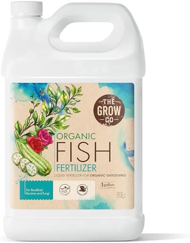 Organic Fish Fertilizer - Liquid Fish Emulsion Food for Plants, Flowers, Fruits & Vegetables - 2-3-1 NPK - Made from Sustainably Sourced Hydrolyzed Fish (1 Gallon)