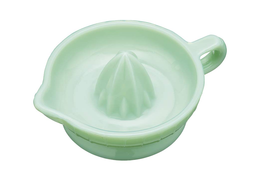 KitchenCraft KCJUICEGRN Milk Glass Lemon Squeezer/Citrus Juicer, Jade Green