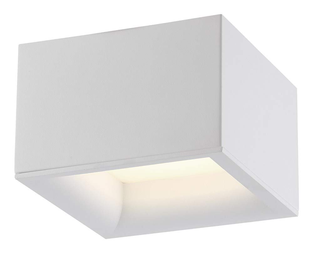 Access Lighting - HI Access 50009LEDD-WH/ACR Transitional LED Flush Mount from Bloc Collection in White Finish, 7.25 inches