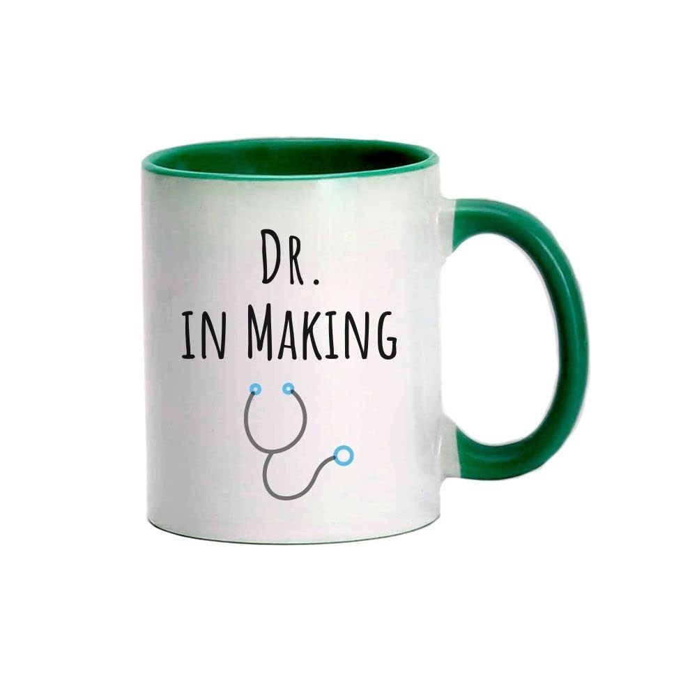 MEC| DR IN MAKING| Doctor mug| cup |Hot & Cold Beverages Cup| kitchen Mug| Coffee Mug| espresso| Gift for her| Travel Coffee Mug| Tea Cup| Kitchen| Ceramic Coffee Mug| Tea Cup| Gift| (DARK GREEN)