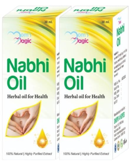 MOM'S MAGIC Nabhi Oil, 30ml, Pack of 2, 100% Natural ingredients, Paraben & Sulfate Free, Navel Sutra Oil | Nabhi Oil for Health and Beauty | Belly Button Oil, Navel Oil, Nabhi Tailam Oil