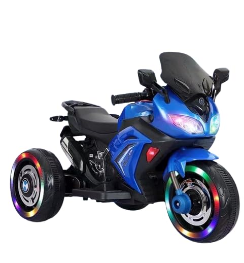 TechPlus-Electric Motorbike,Kids Electric Ride-On Battery Operated Motorbike,Baby Motor Bike Children Ride on Toy - Exciting and Safe Ride for Young Adventurers Motorbike For Kids (Blue)