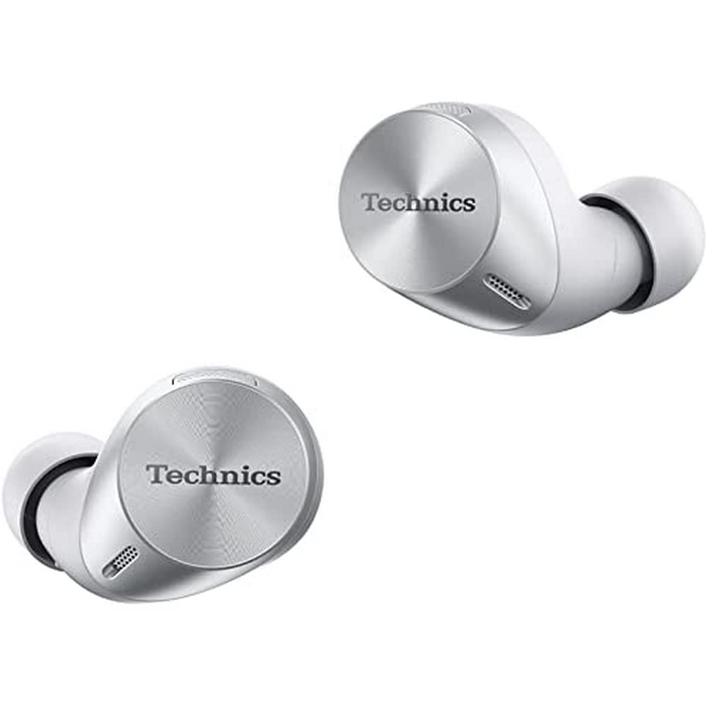 TechnicsEAH-AZ60E-S Wireless Earbuds with Noise Cancelling, Multipoint Bluetooth, Comfortable In-Ear headset, headset with Built-in Microphone, Customisable Fit, Up to 7 Hours Playtime, Silver