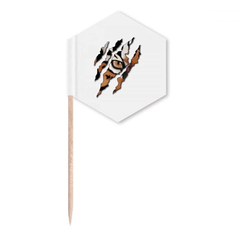 Tiger Eyes Tear Face Art Deco Gift Fashion Toothpick Flags Cupcake Picks Party Celebration