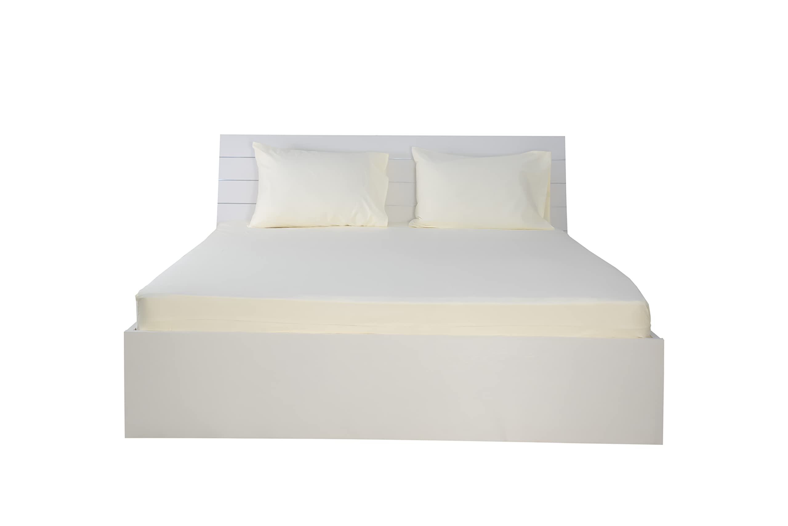 Deyarco Princess Fitted Sheet 3pc-Fabric: Cotton Poly Easy Iron - Color: Cream -Size: King 200x200+30cm + 2pc Pillowcase 50x75cm