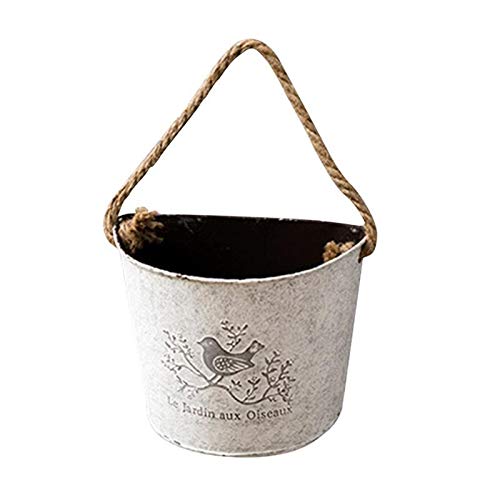 Hanging Planters Succulent Green Radish Pot Semi-circular Wall-mounted Tin Flower Pot Hanging Thick Waterproof Smudged Old Flower Container Any Department