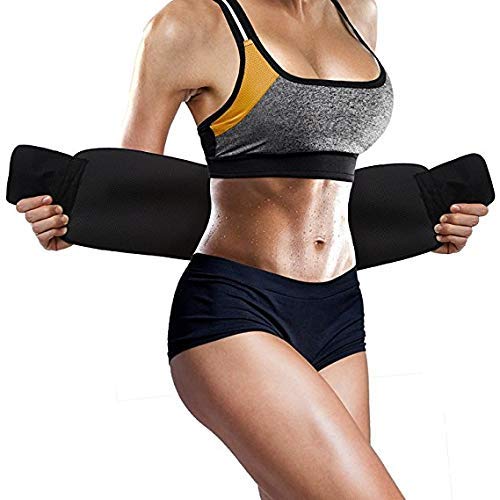 TECHTOPSweat Slim Belt for Men's and Women's ! Sweat Slim Belt for Fat Loss, Weight Loss and Tummy Trimming Exercise for Both Men and Women (Free Size)