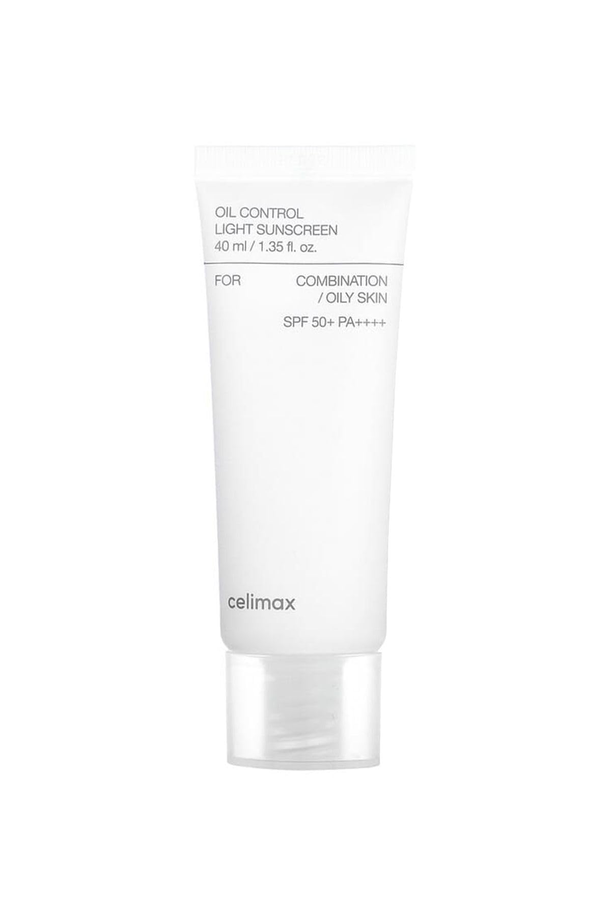 Celimax Oil Control Light Sunscreen SPF50, 40ml - Korean Face Sunscreen, Lightweight, Sebum Control, Fragrance-Free, for Sensitive Skin, with Niacinamide and Hyaluronic Acid