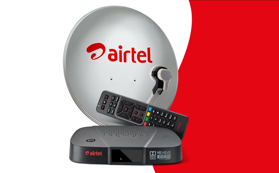 Airtel DTH HD Set Top Box | 1 Month Entertainment Pack I Free Standard Installation|Recording Feature