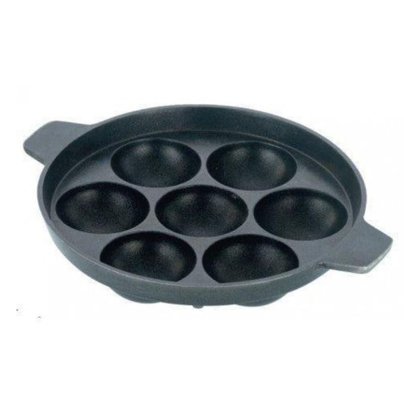 Sowbaghya Non Stick Paniyarakkal/Paniyaram Pan with Stainless Steel Lid - 7 Pits (Small)