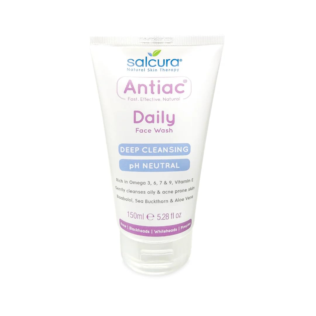 SalcuraNatural Skin Therapy, Antiac Daily Face Wash, Effective Daily Cleansing For Skin Prone To Acne & Blemishing, Leave Your Skin Soft, Supple & Cleansed, No Nasties 150ml