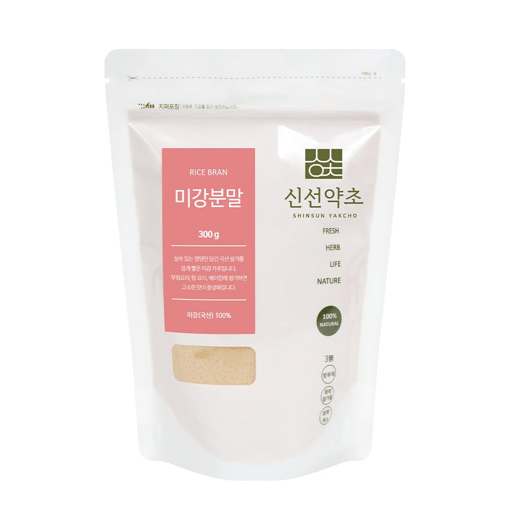 K-Herb Korean Roasted Rice Bran Powder 300g, Pure Powder, Soft Rich Flavors, 미강