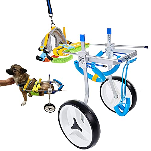 Adjustable Dog Cart/Wheelchair, for Pet/Doggie Wheelchairs with Disabled Hind Legs Walking?Light Weight(7-Size)(M)