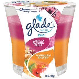 Glade 2 in 1 Vanilla Passion Fruit & Hawaiian Breeze Scented Candle 3.8 oz (Pack of 6)