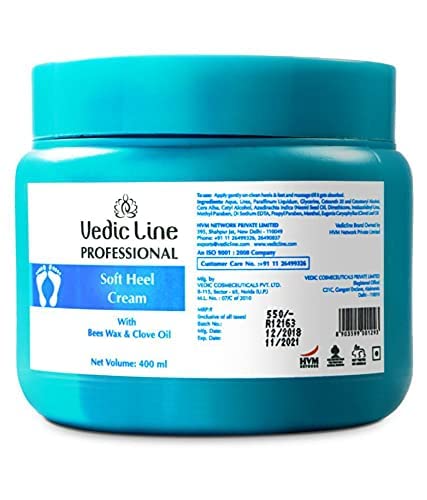 Vedic Line Soft Heel Cream, Nourish Rough And Cracked Heel With Neem Seed Oil, Clove Leaf Oil And Menthol, Keeps Skin Hydrated, Supple And Brighter, 400Ml