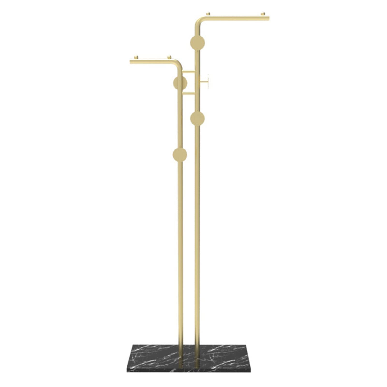 Clothing Store Display Stands - Gold Simple Metal Garment Rail With Heavy Stable Marble Base, For Coat Rack And Suit Shirt Display Stand