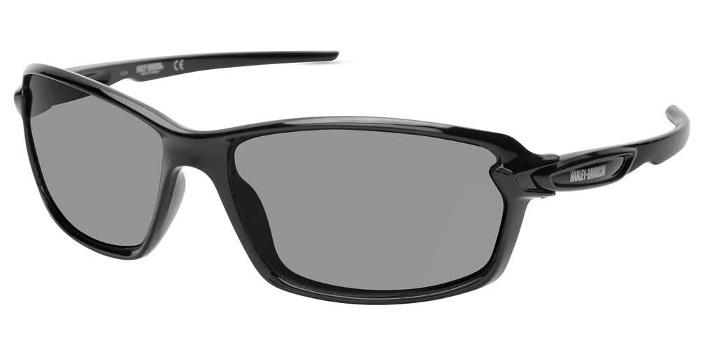 HARLEY-DAVIDSONMen's Modern Rectangular Sunglasses, Black, 63-16-135, Black, 63-16-135